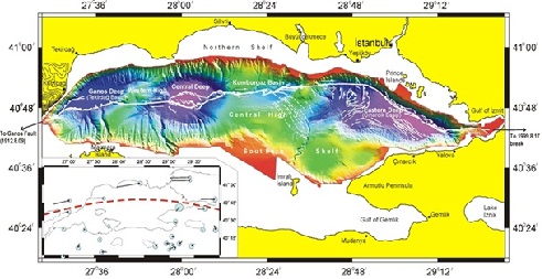 Marmara Denizi’nin fay haritası