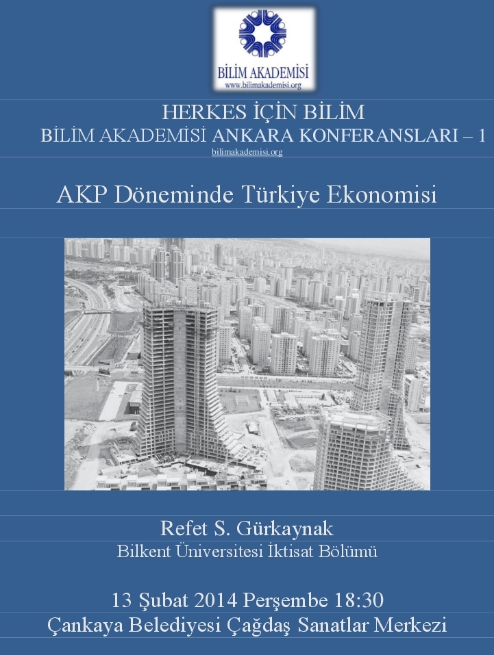 Turkish Economy Under AKP Rule – Speaker: Refet Gürkaynak